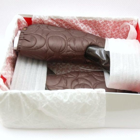 Coach CANTINA Signature Quilted Wedge Boot Brown - Picture 10 of 12